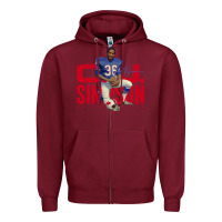 Burgundy O.J. Simpson Zipper Hoodie - trangStudio