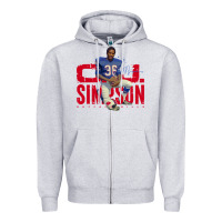 Heather Grey O.J. Simpson Zipper Hoodie - trangStudio