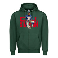 Sports Green O.J. Simpson Zipper Hoodie - trangStudio