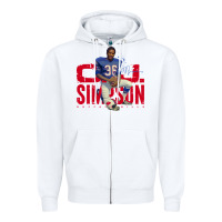 White O.J. Simpson Zipper Hoodie - trangStudio
