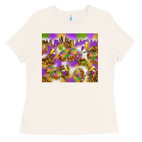 Bone Mardi Gras with king cake Ladies Tee - NancyCooperArtShop
