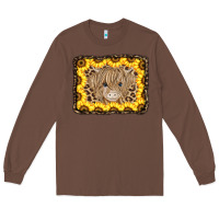 Chestnut Baby Cow Leopard Sunflowers Long Sleeve Tee - CowCowDesign