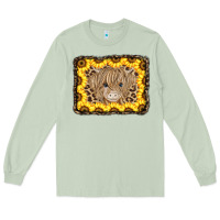 Matcha Baby Cow Leopard Sunflowers Long Sleeve Tee - CowCowDesign
