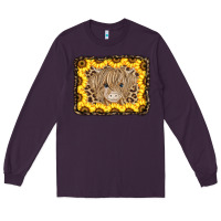 Plum Baby Cow Leopard Sunflowers Long Sleeve Tee - CowCowDesign