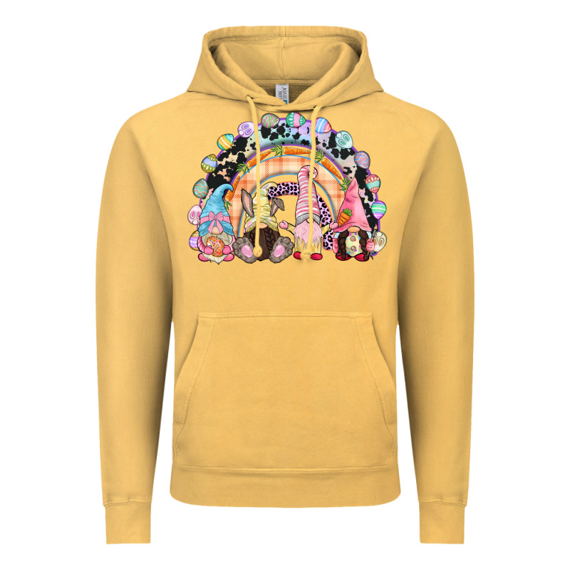 Easter Day Rainbow Gnomes Vintage Hoodie by CowGirlArtShop | Teevron