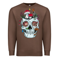 Chestnut halloween skull collector mushrooms flowers and butterflies sweatshirt Premium Sweatshirt - trangStudio