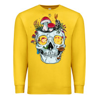 Lemon halloween skull collector mushrooms flowers and butterflies sweatshirt Premium Sweatshirt - trangStudio
