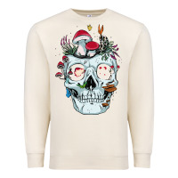 Sandshell halloween skull collector mushrooms flowers and butterflies sweatshirt Premium Sweatshirt - trangStudio