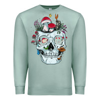 Seafoam halloween skull collector mushrooms flowers and butterflies sweatshirt Premium Sweatshirt - trangStudio