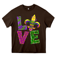 Chocolate Brown mardi gras love Heavy Core Tee - RanaPortraitStore