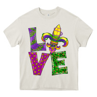 Cream mardi gras love Heavy Core Tee - RanaPortraitStore