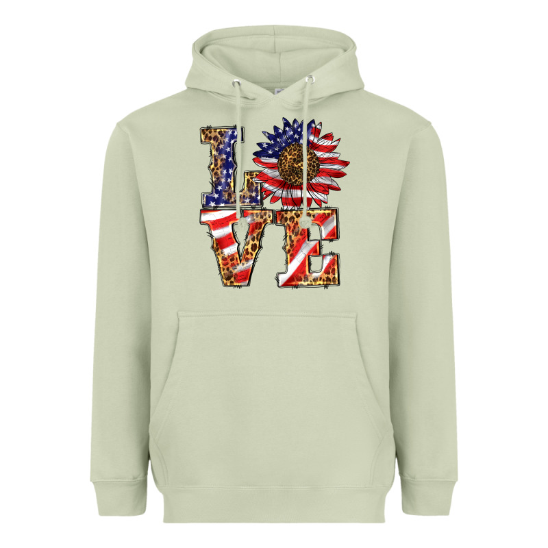 Patriotic Sunflower Love Heavyweight Hoodie by BarkalooDesign | Teevron