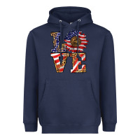 Navy patriotic sunflower love Heavyweight Hoodie - BarkalooDesign
