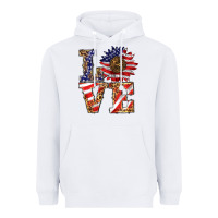 White patriotic sunflower love Heavyweight Hoodie - BarkalooDesign