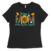 Black Being a Mom Makes My Life Complete Ladies Tee - texasbilliewilder