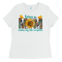 White Being a Mom Makes My Life Complete Ladies Tee - texasbilliewilder