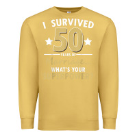 Antique Gold 50 years of marriage superpower 50th wedding anniversary Premium Sweatshirt - trangStudio