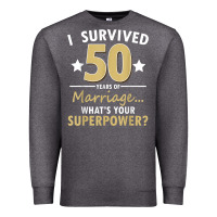 Charcoal Heather 50 years of marriage superpower 50th wedding anniversary Premium Sweatshirt - trangStudio