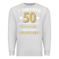 Dove Grey 50 years of marriage superpower 50th wedding anniversary Premium Sweatshirt - trangStudio