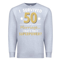 Heather Grey 50 years of marriage superpower 50th wedding anniversary Premium Sweatshirt - trangStudio