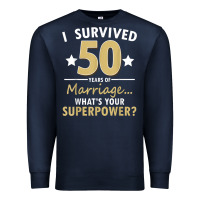 Navy 50 years of marriage superpower 50th wedding anniversary Premium Sweatshirt - trangStudio