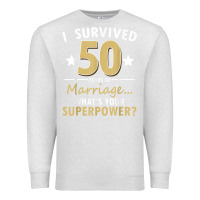 Oatmeal Heather 50 years of marriage superpower 50th wedding anniversary Premium Sweatshirt - trangStudio