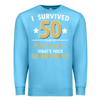 Ocean Blue 50 years of marriage superpower 50th wedding anniversary Premium Sweatshirt - trangStudio