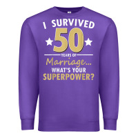 Purple 50 years of marriage superpower 50th wedding anniversary Premium Sweatshirt - trangStudio