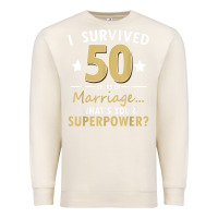 Sandshell 50 years of marriage superpower 50th wedding anniversary Premium Sweatshirt - trangStudio