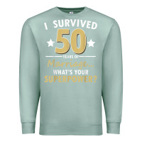 Seafoam 50 years of marriage superpower 50th wedding anniversary Premium Sweatshirt - trangStudio