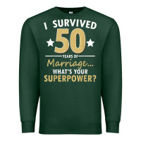 Sports Green 50 years of marriage superpower 50th wedding anniversary Premium Sweatshirt - trangStudio