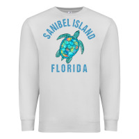 Sanibel Island Beach Design  Sea Turtle Illustration Gift Pullover Hoo Premium Sweatshirt | Teevron