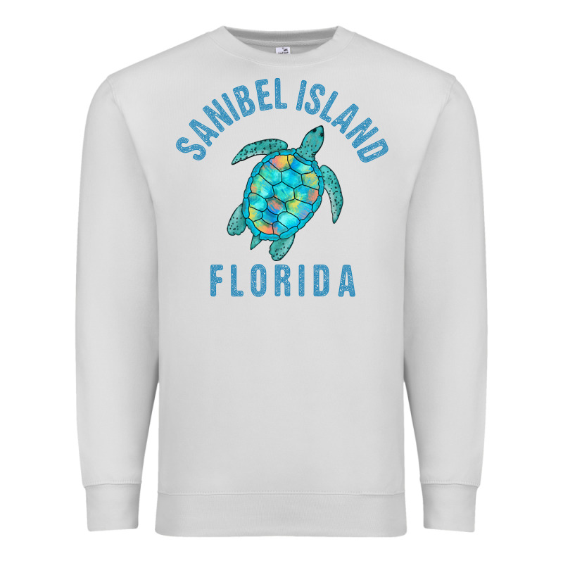 Sanibel Island Beach Design  Sea Turtle Illustration Gift Pullover Hoo Premium Sweatshirt by trangStudio | Teevron