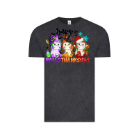 Vintage Black happy hallothanksmas unicorn Vintage Tee - CowGirlArtShop