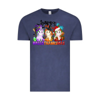 Vintage Denim happy hallothanksmas unicorn Vintage Tee - CowGirlArtShop