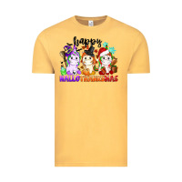 Vintage Mustard happy hallothanksmas unicorn Vintage Tee - CowGirlArtShop