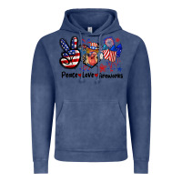 Vintage Denim Peace love fireworks 4th of july Vintage Hoodie - CowGirlArtShop
