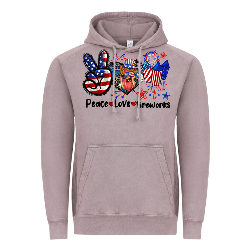 Peace Love Fireworks 4th Of July Vintage Hoodie by CowGirlArtShop | Teevron