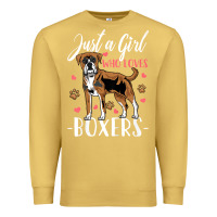 Antique Gold Kids Boxer Dog Just A Girl Who Loves Boxers Gift Premium Sweatshirt - trangStudio