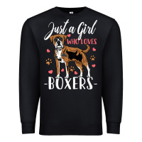Black Kids Boxer Dog Just A Girl Who Loves Boxers Gift Premium Sweatshirt - trangStudio