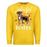 Lemon Kids Boxer Dog Just A Girl Who Loves Boxers Gift Premium Sweatshirt - trangStudio