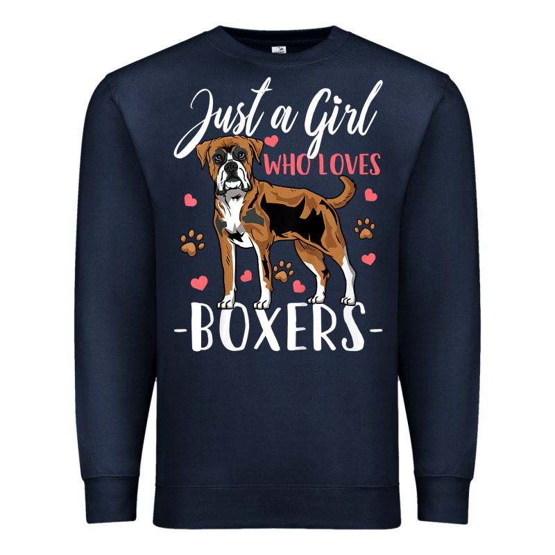 Kids Boxer Dog Just A Girl Who Loves Boxers Gift Premium Sweatshirt by trangStudio | Teevron