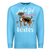 Ocean Blue Kids Boxer Dog Just A Girl Who Loves Boxers Gift Premium Sweatshirt - trangStudio
