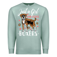 Seafoam Kids Boxer Dog Just A Girl Who Loves Boxers Gift Premium Sweatshirt - trangStudio