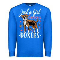 True Royal Kids Boxer Dog Just A Girl Who Loves Boxers Gift Premium Sweatshirt - trangStudio