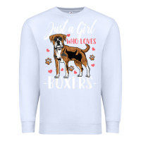 White Kids Boxer Dog Just A Girl Who Loves Boxers Gift Premium Sweatshirt - trangStudio