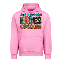 Fuchsia Pink just a girl who loves cookies Urban Hoodie - AdoDesignShop
