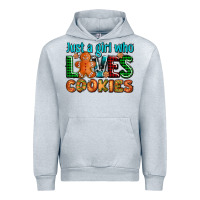 Heather Grey just a girl who loves cookies Urban Hoodie - AdoDesignShop
