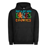 Pigment Black just a girl who loves cookies Urban Hoodie - AdoDesignShop