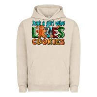 Pigment French Oak just a girl who loves cookies Urban Hoodie - AdoDesignShop
